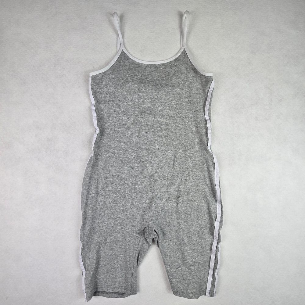 Fashion Nova Come Over Romper Heather Grey